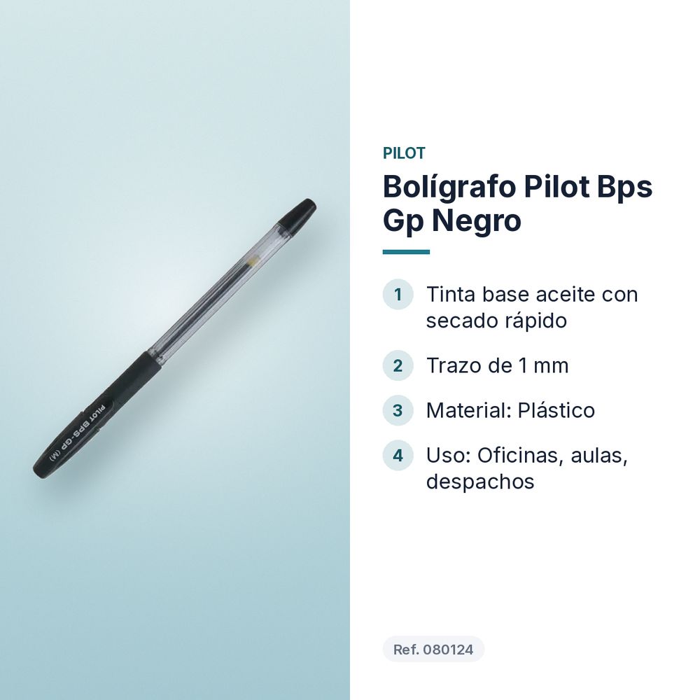 BOLÍGRAFO PILOT BPS GP NEGRO - características principales