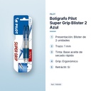 BOLÍGRAFO PILOT SUPER GRIP BLISTER 2 AZUL - características principales