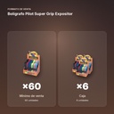 BOLÍGRAFO PILOT SUPER GRIP EXPOSITOR - formato de venta: caja de 6