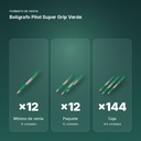BOLÍGRAFO PILOT SUPER GRIP VERDE - formato de venta: paquete de 12, caja de 144, palé de 864