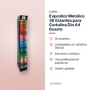 EXPOSITOR METÁLICO 36 ESTANTES PARA CARTULINA DIN A4 GUARRO - características principales