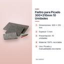 FIELTRO PARA PICADO 300X210MM 10 UNIDADES - características principales