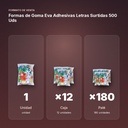 FORMAS DE GOMA EVA ADHESIVAS LETRAS SURTIDAS 500 UDS - formato de venta: caja de 12, palé de 180