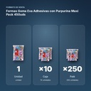 FORMAS GOMA EVA ADHESIVAS CON PURPURINA MAXI PACK 450UDS - formato de venta: caja de 10, palé de 250