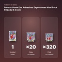 FORMAS GOMA EVA ADHESIVAS EXPRESIONES MAXI PACK 500UDS Ø 3,5CM - formato de venta: caja de 20, palé de 320