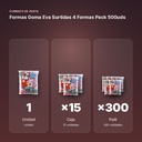 FORMAS GOMA EVA SURTIDAS 4 FORMAS PACK 500UDS - formato de venta: caja de 15, palé de 300