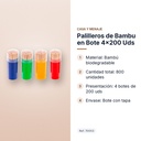 PALILLEROS DE BAMBU EN BOTE 4×200 UDS - características principales