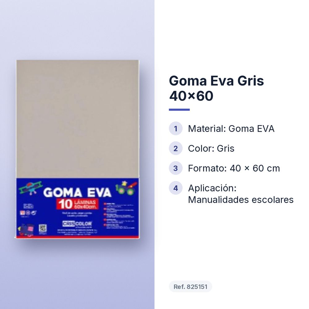 GOMA EVA GRIS 40X60 - características principales