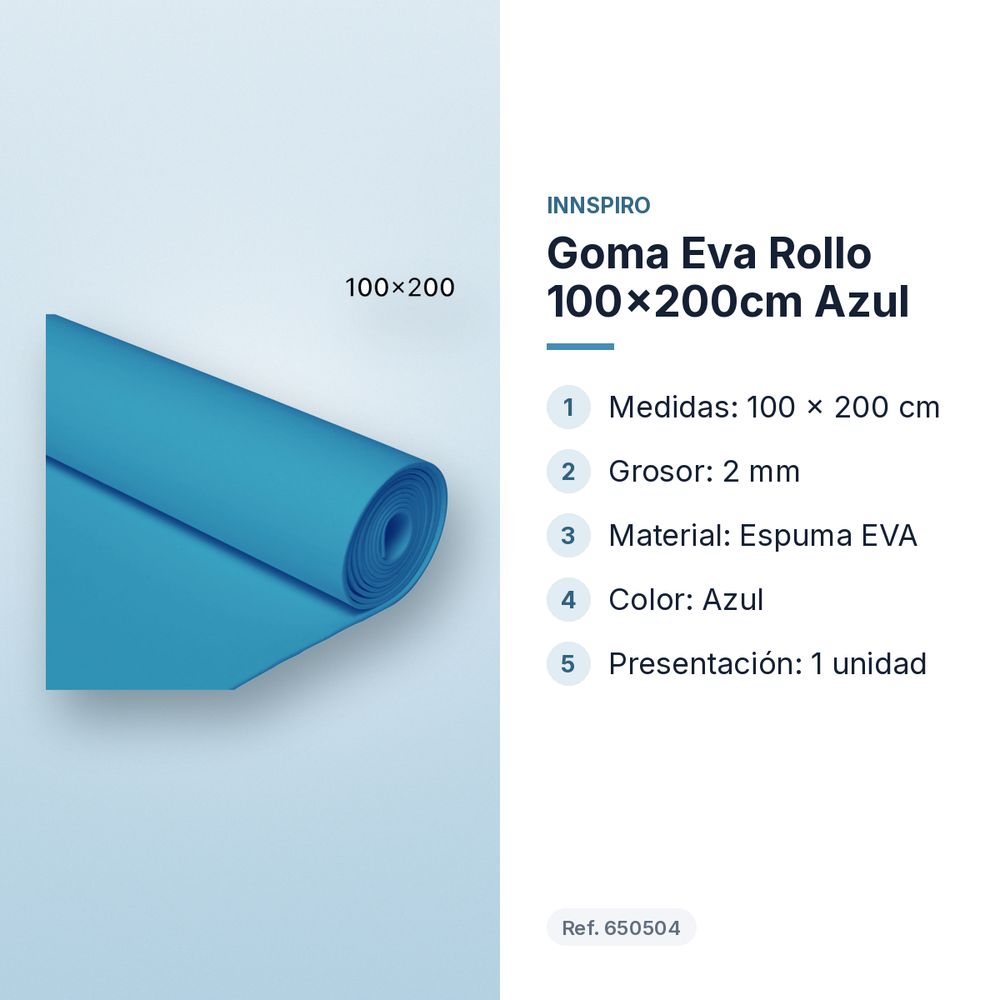 GOMA EVA ROLLO 100X200CM AZUL - características principales