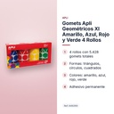 GOMETS APLI  GEOMÉTRICOS XL AMARILLO, AZUL, ROJO Y VERDE 4 ROLLOS - características principales