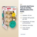 GOMETS APLI CARA FELIZ Ø 20 MM METALIZADOS ORO ROLLO - características principales