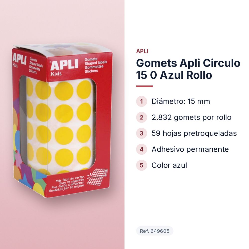 GOMETS APLI CIRCULO 15 0 AZUL ROLLO - características principales
