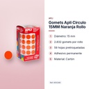 GOMETS APLI CIRCULO 15MM NARANJA ROLLO - características principales