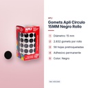 GOMETS APLI CIRCULO 15MM NEGRO ROLLO - características principales