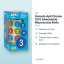GOMETS APLI CIRCULO 20 0 ABECEDARIO MAYUSCULAS ROLLO - características principales