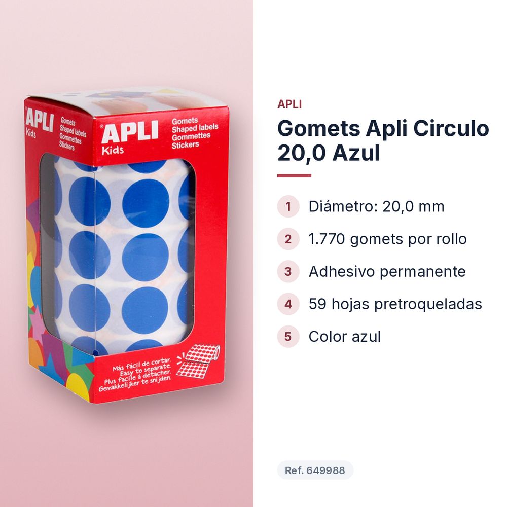 GOMETS APLI CIRCULO 20,0 AZUL - características principales