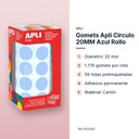 GOMETS APLI CIRCULO 20MM AZUL ROLLO - características principales