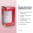 GOMETS APLI CIRCULO 20MM BLANCO ROLLO - características principales