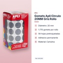 GOMETS APLI CIRCULO 20MM GRIS ROLLO - características principales