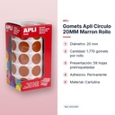 GOMETS APLI CIRCULO 20MM MARRON ROLLO - características principales