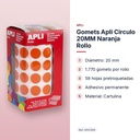 GOMETS APLI CIRCULO 20MM NARANJA ROLLO - características principales