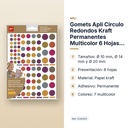 GOMETS APLI CIRCULO REDONDOS KRAFT PERMANENTES MULTICOLOR 6 HOJAS BOLSA - características principales