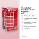 GOMETS APLI CUADRADO 15X15 ROJO ROLLO - características principales