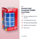 GOMETS APLI CUADRADO 20MM AZUL ROLLO - características principales