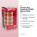 GOMETS APLI CUADRADO 20MM MARRON ROLLO - características principales