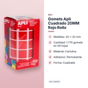 GOMETS APLI CUADRADO 20MM ROJO ROLLO - características principales