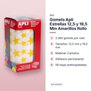 GOMETS APLI ESTRELLAS 12,5 Y 19,5 MM AMARILLOS ROLLO - características principales