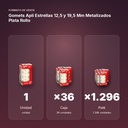 GOMETS APLI ESTRELLAS 12,5 Y 19,5 MM METALIZADOS PLATA ROLLO - formato de venta: caja de 36, palé de 1296
