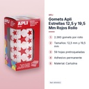 GOMETS APLI ESTRELLAS 12,5 Y 19,5 MM ROJOS ROLLO - características principales
