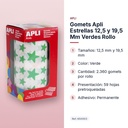 GOMETS APLI ESTRELLAS 12,5 Y 19,5 MM VERDES ROLLO - características principales