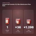 GOMETS APLI ESTRELLAS 19,5 MM METALIZADOS PLATA ROLLO - formato de venta: caja de 36, palé de 1296