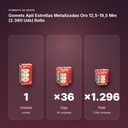 GOMETS APLI ESTRELLAS METALIZADAS ORO 12,5-19,5 MM (2.360 UDS) ROLLO - formato de venta: caja de 36, palé de 1296