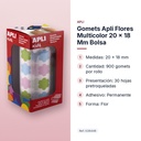 GOMETS APLI FLORES MULTICOLOR 20 X 18 MM BOLSA - características principales