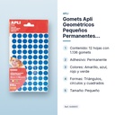 GOMETS APLI GEOMÉTRICOS PEQUEÑOS PERMANENTES AMARILLO, AZUL, ROJO Y VERDE 12 HOJAS BOLSA - características principales