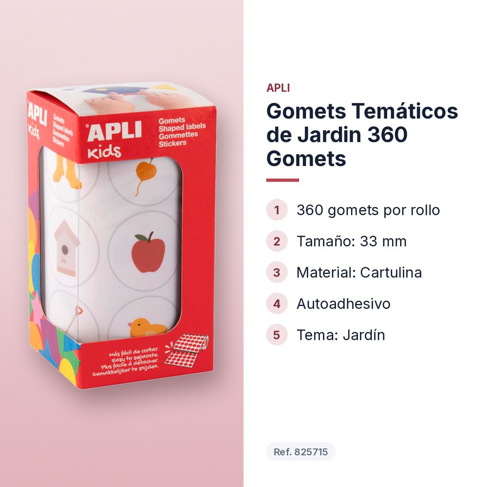 GOMETS TEMÁTICOS DE JARDIN 360 GOMETS - características principales