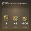 GOMETS APLI TEMÁTICOS FRUTAS Y VERDURAS 3 HOJAS BOLSA - formato de venta: paquete de 5, caja de 500, palé de 18000