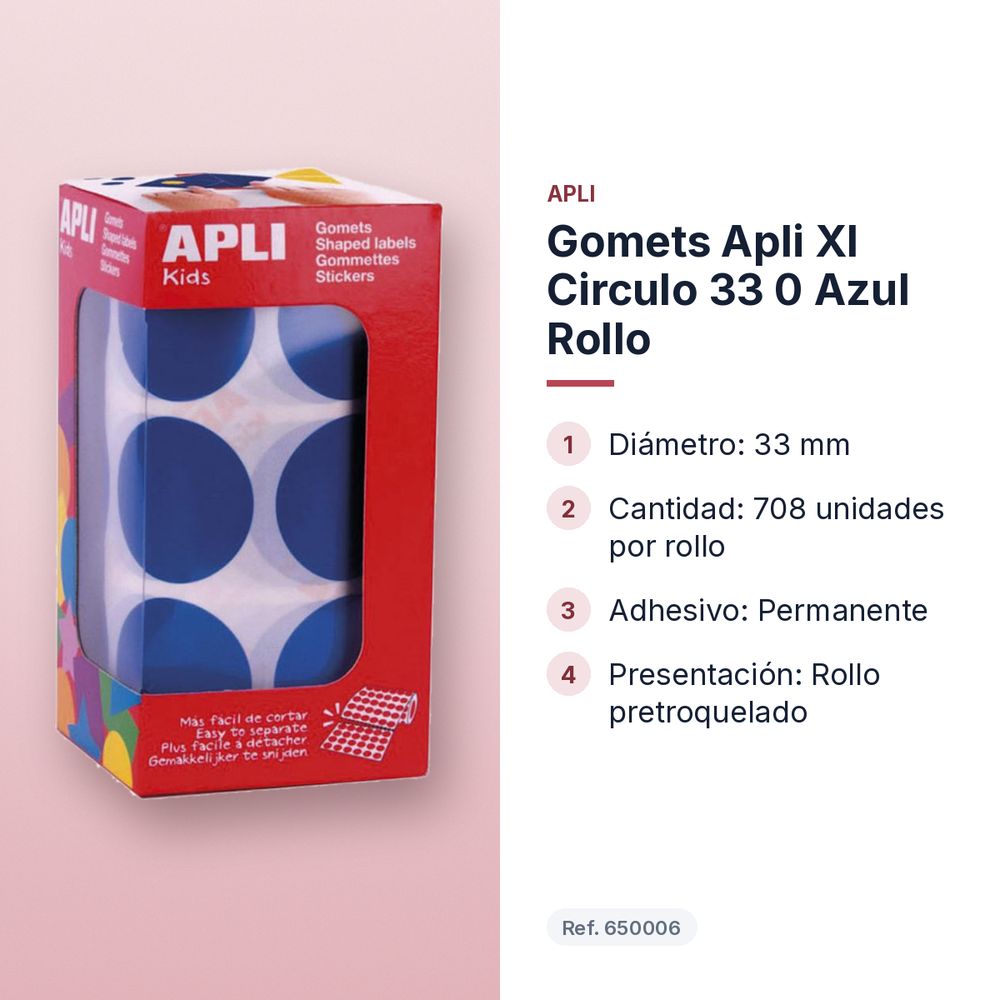 GOMETS APLI XL CIRCULO 33 0 AZUL ROLLO - características principales