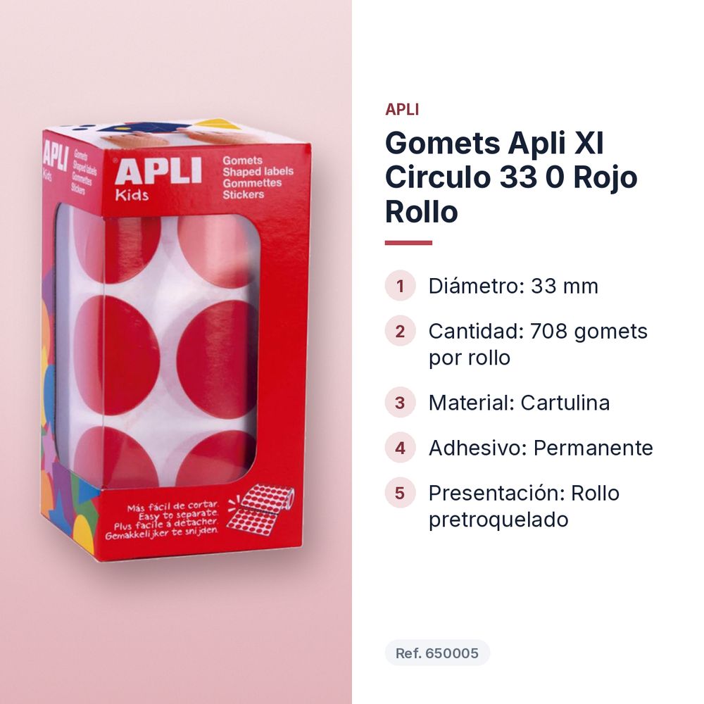 GOMETS APLI XL CIRCULO 33 0 ROJO ROLLO - características principales