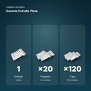 GOMETS ESTRELLA PLATA - formato de venta: paquete de 20, caja de 120