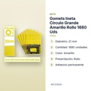 GOMETS INETA CÍRCULO GRANDE AMARILLO ROLLO 1680 UDS - características principales