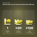 GOMETS INETA CÍRCULO GRANDE AMARILLO ROLLO 1680 UDS - formato de venta: paquete de 20, caja de 120