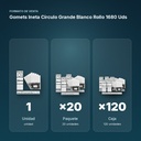 GOMETS INETA CÍRCULO GRANDE BLANCO ROLLO 1680 UDS - formato de venta: paquete de 20, caja de 120