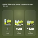 GOMETS INETA CÍRCULO GRANDE AMARILLO FLUOR ROLLO 1680 UDS - formato de venta: paquete de 20, caja de 120