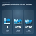 GOMETS INETA CÍRCULO GRANDE AZUL FLUOR ROLLO 1680 UDS - formato de venta: paquete de 20, caja de 120