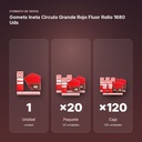 GOMETS INETA CÍRCULO GRANDE ROJO FLUOR ROLLO 1680 UDS - formato de venta: paquete de 20, caja de 120