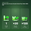 GOMETS INETA CÍRCULO GRANDE VERDE FLUOR ROLLO 1680 UDS - formato de venta: paquete de 20, caja de 120